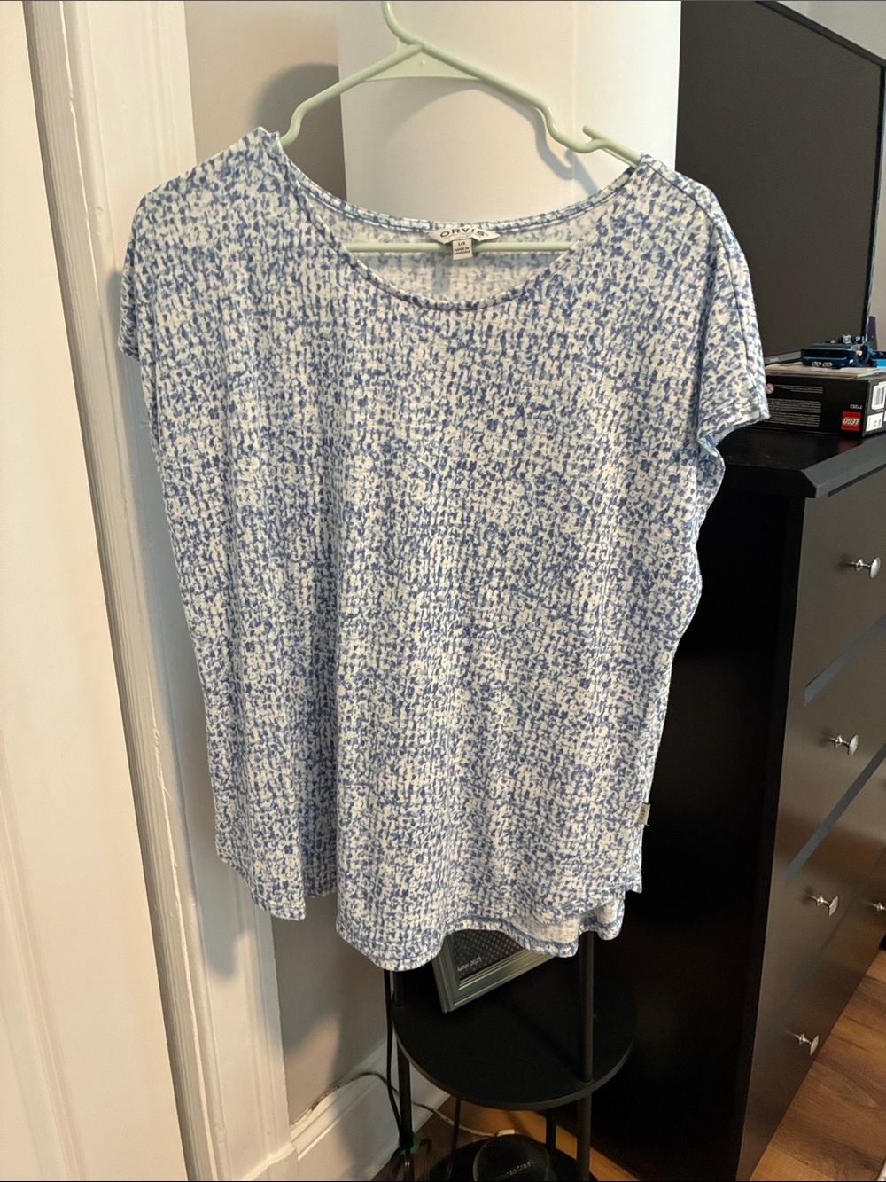 Orvis Blue & White Speckled Short Sleeve Tee